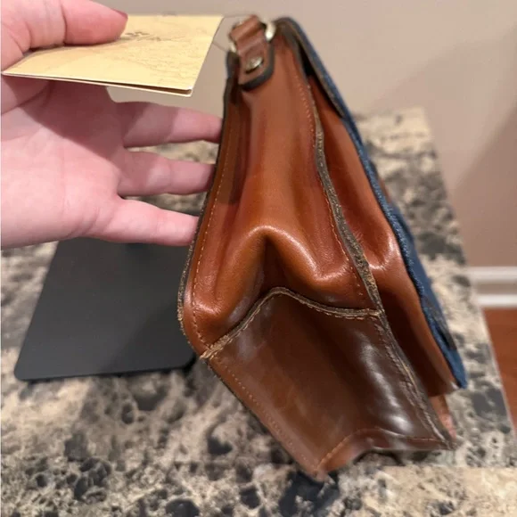 Patricia Nash Denim Leather Colorblock Lari Crossbody - Picture 9 of 16